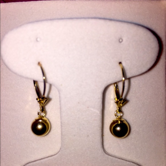 SOLD!!! 14K Solid Gold Leverback Earrings - Picture 2 of 5